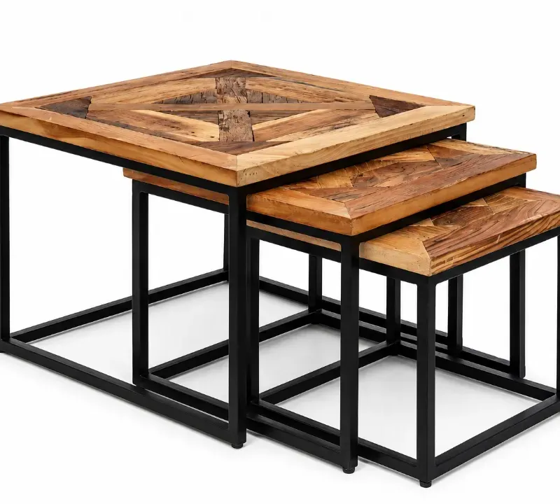 M195 Mesas Nido 60x60x45 en Madera natural - Mesas de living, Uruguay | Victoriana