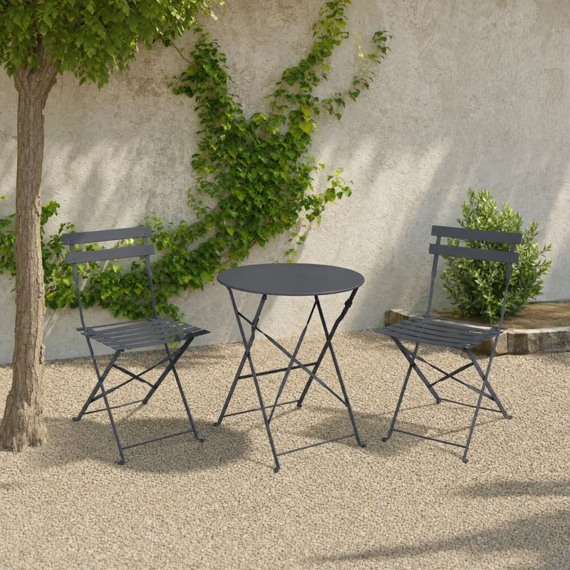 Set De Terraza Acero Gris Laos en Gris - Muebles para el exterior, Uruguay | Divino
