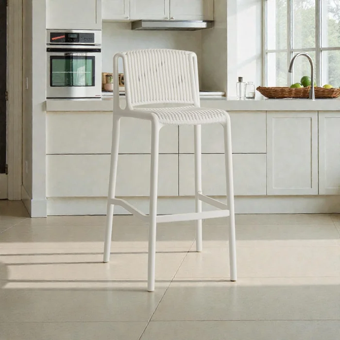 Banqueta La Roche Blanco en Blanco - Butacas, banquetas y puffs, Uruguay | Decotech, vista 2