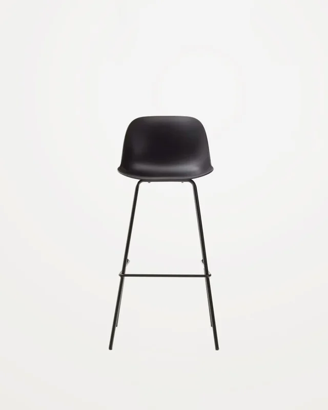 Taburete Altea y patas de acero con acabado - negro 75 cm en Beige - Butacas, banquetas y puffs, Uruguay | Kavehome, vista 5