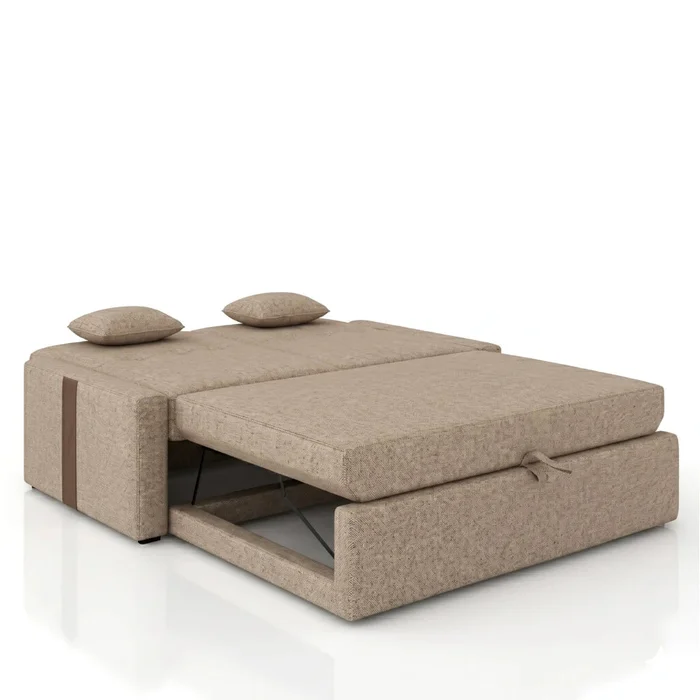 Sillón Sofá Cama Charlotte - Marrón Claro en Beige - Sillones y sofás, Uruguay | Ecowood, vista 3