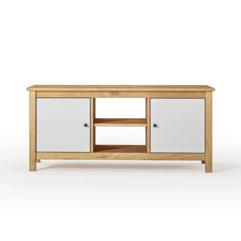 Rack para TV 2 Puertas - Línea Maden - Blanco en Blanco - Muebles para TV, Uruguay | Ecowood, vista 4