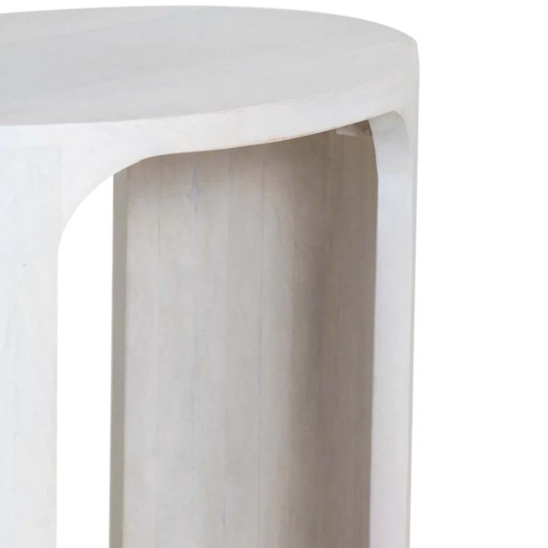 Mesa Auxiliar Madera Blanco Oval en Blanco - Mesas de living, Uruguay | Divino, vista 5