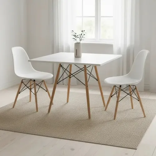 Mesa Cuadrada Modelo Eames - Color Blanca en Blanco - Mesas de comedor, Uruguay | Champagne Home