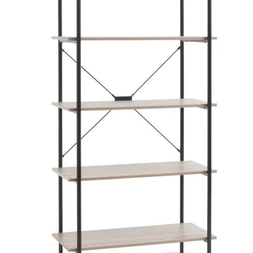 Estantería VANDBORG 5 est color roble/negro en Roble/negro - Bibliotecas, Uruguay | JYSK