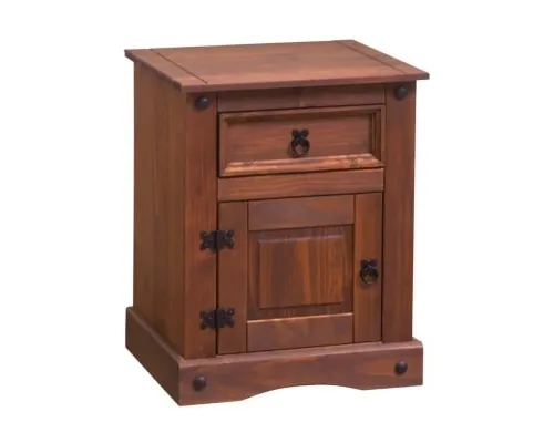 MESA LUZ MEXICANA 1 PUERTA / 1 CAJON CS381 en Marrón - Mesas de luz, Uruguay | Igoa