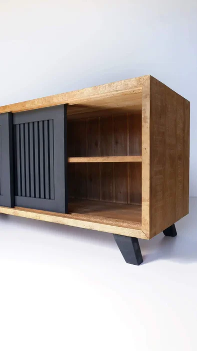 RACK BLACK RIO 1,45mt en Negro - Muebles para TV, Uruguay | Fundamento Muebles, vista 3