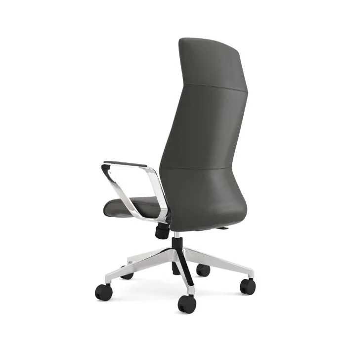 Silla ejecutiva Depa en eco cuero con respaldo alto en Negro - Escritorios y sillas de escritorio, Uruguay | Armo, vista 3