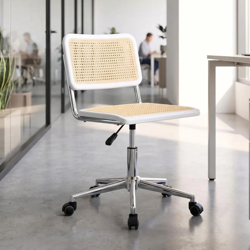 Silla de Escritorio Simil Rattan - Negro en Negro - Sillas de escritorio, Uruguay | Rústico Hogar