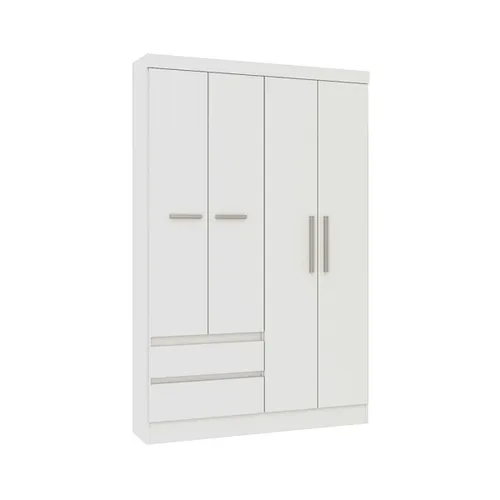 Ropero 4 Puertas en MDP - Viena - Blanco en Blanco - Roperos y placares, Uruguay | Rústico Hogar