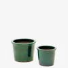 Set Presili de 2 maceteros de cerámica con acabado verde glaseado Ø 37 / 47 cm en Verde - Muebles para el exterior, Uruguay | Kavehome, vista 1 de 5