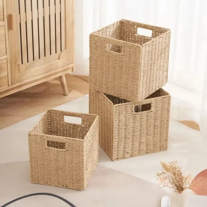 Cesta cuadrada ratán - Canastos, Uruguay | Buho Store, vista 2