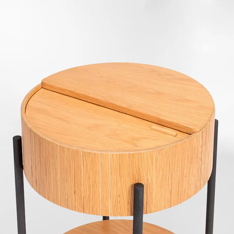 MESA AUXILIAR SLIDES BEIGE CIRCULAR en Madera natural - Mesas de comedor, Uruguay | Viasono, vista 3