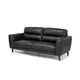 Sofá Valentino - Cuero Básico - 3 cuerpos - 450 (Negro)