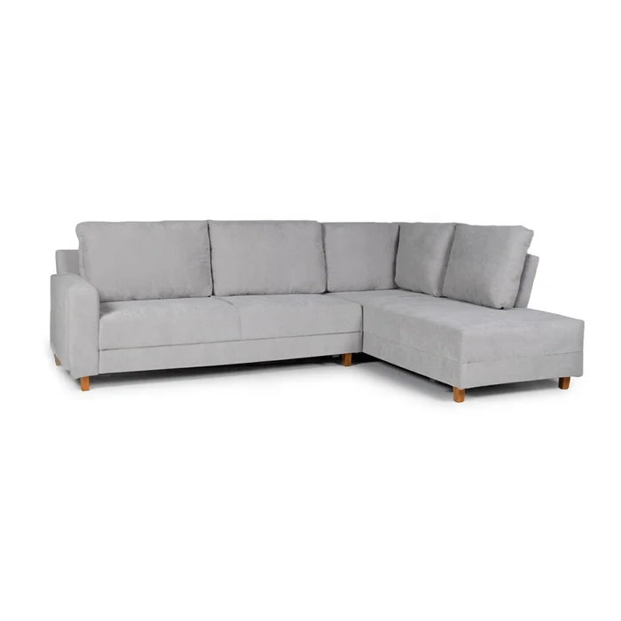Rinconera Avero - Tela Microfibra - Chaise derecho - Berlin 05 (Ceniza) en Gris - Sillones y sofás, Uruguay | Nyr