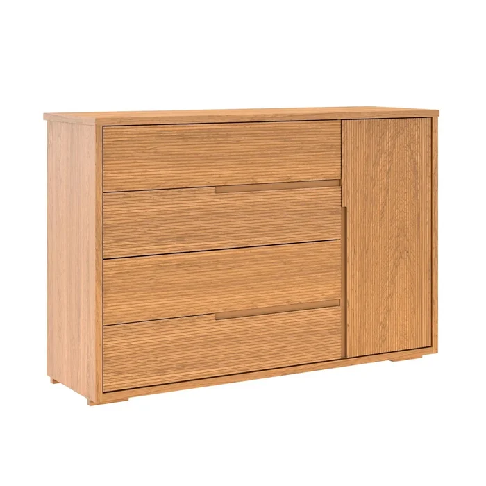 Cómoda Zapatera Nordik - 4 cajones 1 puerta - Marrón en Marrón - Cómodas, Uruguay | Ecowood, vista 2