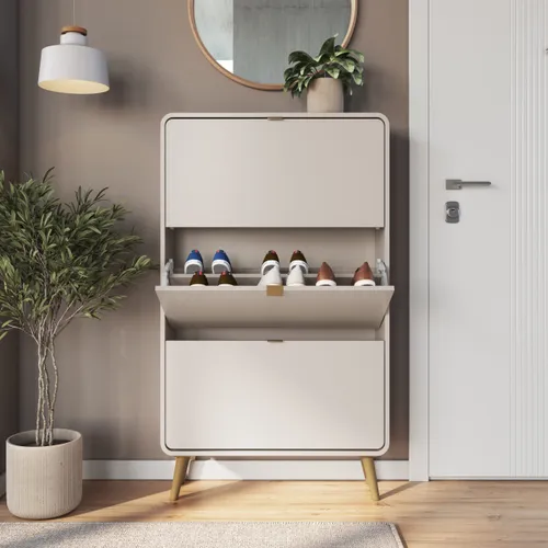 Zapatera con cajones color Beige en Beige - Aparadores y recibidores, Uruguay | RM Muebles y Deco