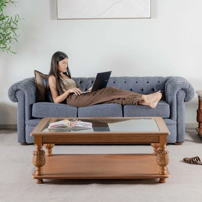 Sofá Chesterfield en Azul - Sillones y sofás, Uruguay | Fábrica Italiana