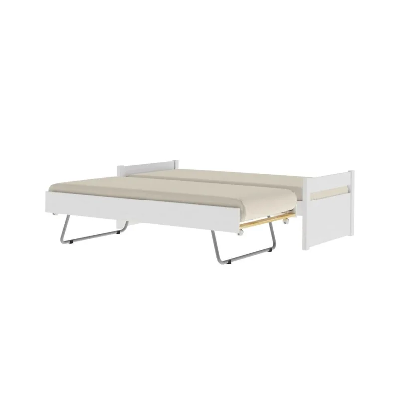 Cama Marinera 1 plaza - Nois - Madera Maciza - Blanco en Blanco - Dormitorio, Uruguay | Ecowood, vista 5