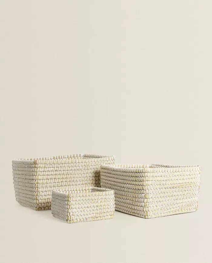 CESTA RECTANGULAR CONTRASTE - Canastos, Uruguay | Zara Home, vista 2