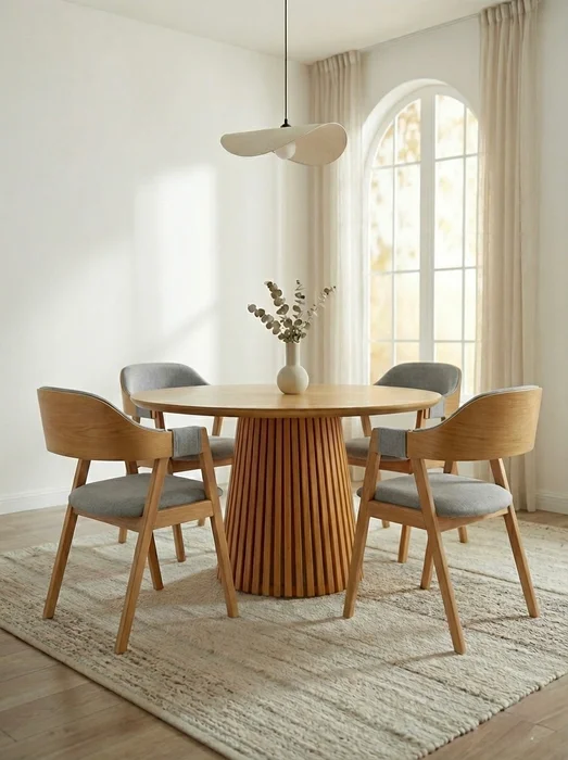 Mesa comedor Miami Redonda 150 cm de Diámetro en Madera natural - Muebles, Uruguay | Indrana, vista 2