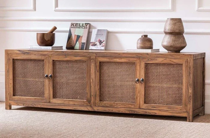 APARADOR BAJO - RACK OLMO TOSTADO - 2.10 MTS en Madera natural - Muebles para TV, Uruguay | La Iberica