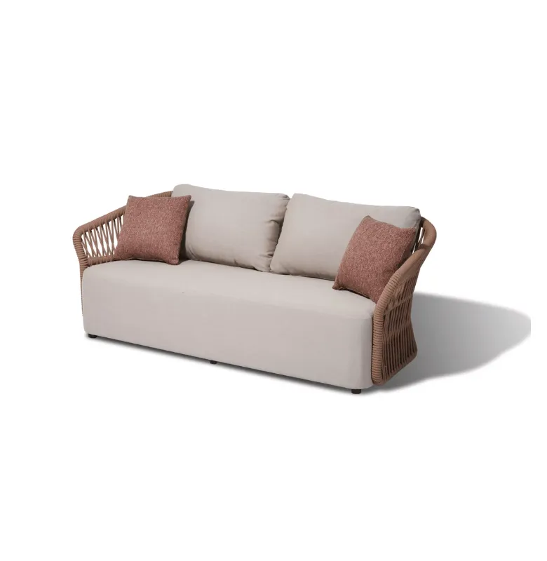 SOFA TRIPLE MENORCA MOCA en Marrón - Muebles para el exterior, Uruguay | Masinfinito Casa