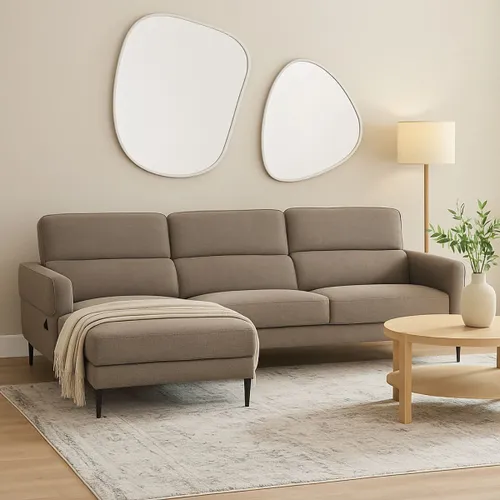 Sofá con chaise MOOVE GRIS IZQUIERDO - Sillones y sofás, Uruguay | Viasono