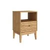 Mesa De Luz 1 Cajon Mdp Patas De Madera Linea Retro en Amarillo - Mesas de luz, Uruguay | Soy Hogar, vista 2