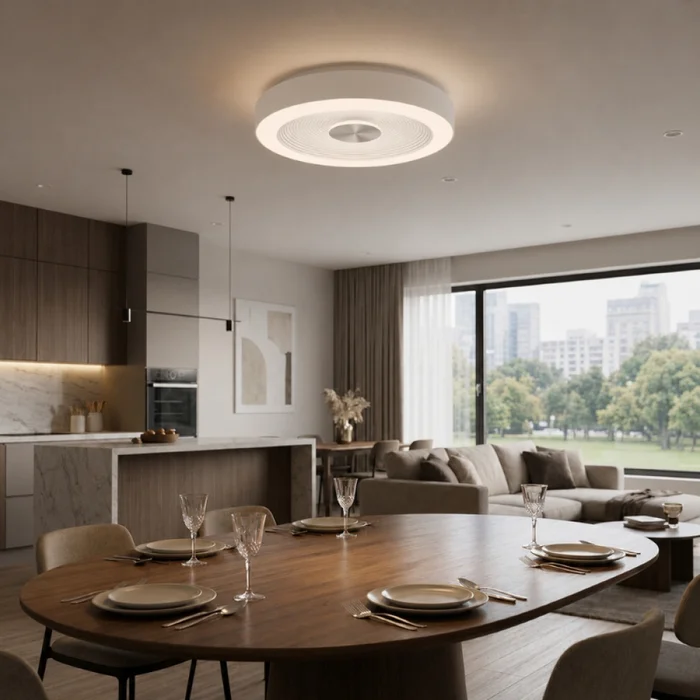 Plafon LED Redondo Bronx Dimerizable CCT Blanco en Blanco - Lámparas colgantes, Uruguay | Serlux, vista 2