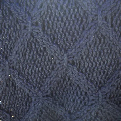 THROW TEJIDO A MANO ACRILICO DIAMOND KNIT AZUL MARINO en Azul - Textiles, Uruguay | Sentido Jose Ignacio