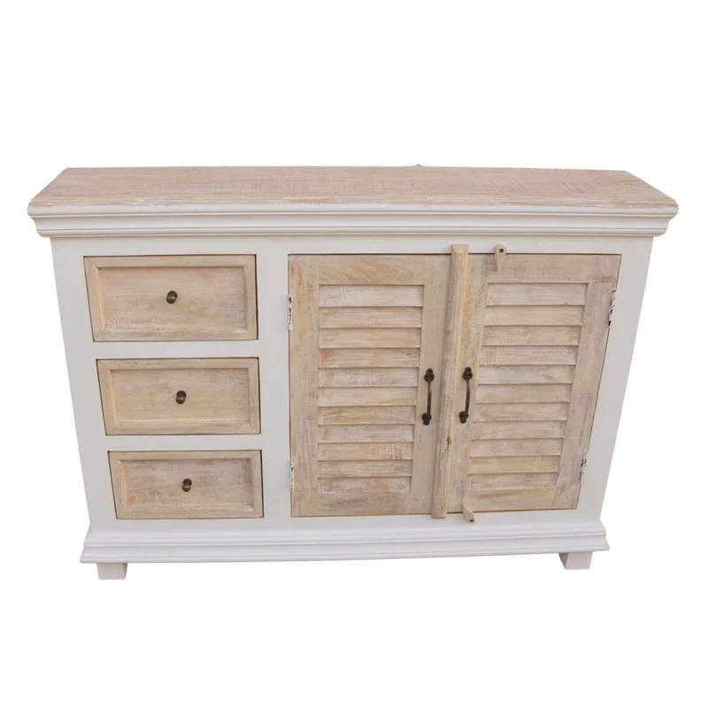Consola Madera-de-mango Natural-beige Costa Ii Natural Blanco en Blanco - Mesas de living, Uruguay | Divino, vista 4