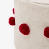 Puf Manua de algodón beige con borlas - rojo Ø 40 cm en Multicolor - Butacas, banquetas y puffs, Uruguay | Kavehome, vista 2 de 3