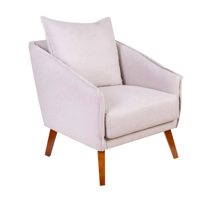 Butaca Tela-y-madera Natural-beige Colin Beige en Beige - Sillones y sofás, Uruguay | Divino