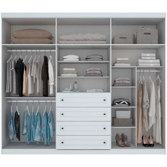 Placard Ropero 6 Puertas Mdf-y-mdp Blanco Americano en Blanco - Roperos y placares, Uruguay | Divino, vista 3