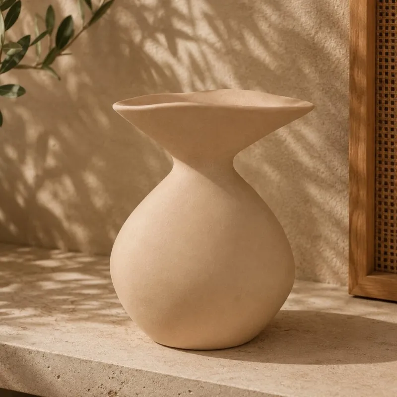 Florero Flow en Beige - Decoración, Uruguay | Aihaus
