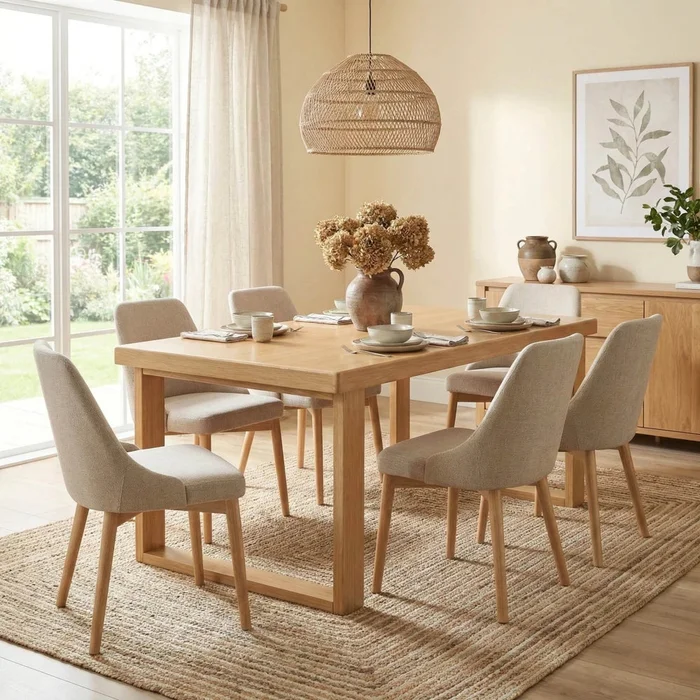 Mesa de comedor Nilo Madera maciza 180 cm - Línea Serena en Madera natural - Mesas de comedor, Uruguay | Ecowood, vista 5