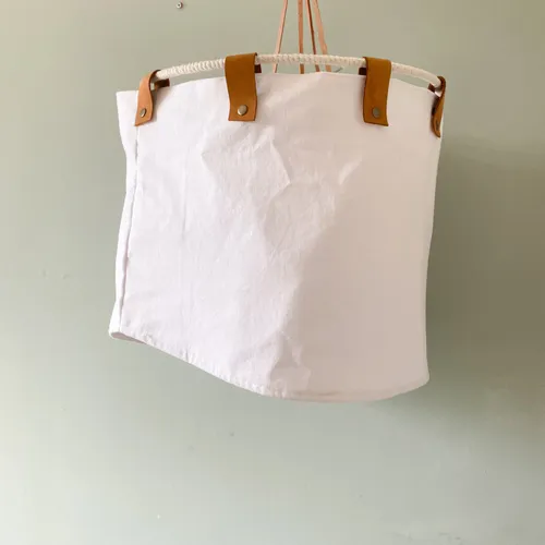Lámpara de lino y cuero — 35cm - Decoración, Uruguay | Dreams On Time