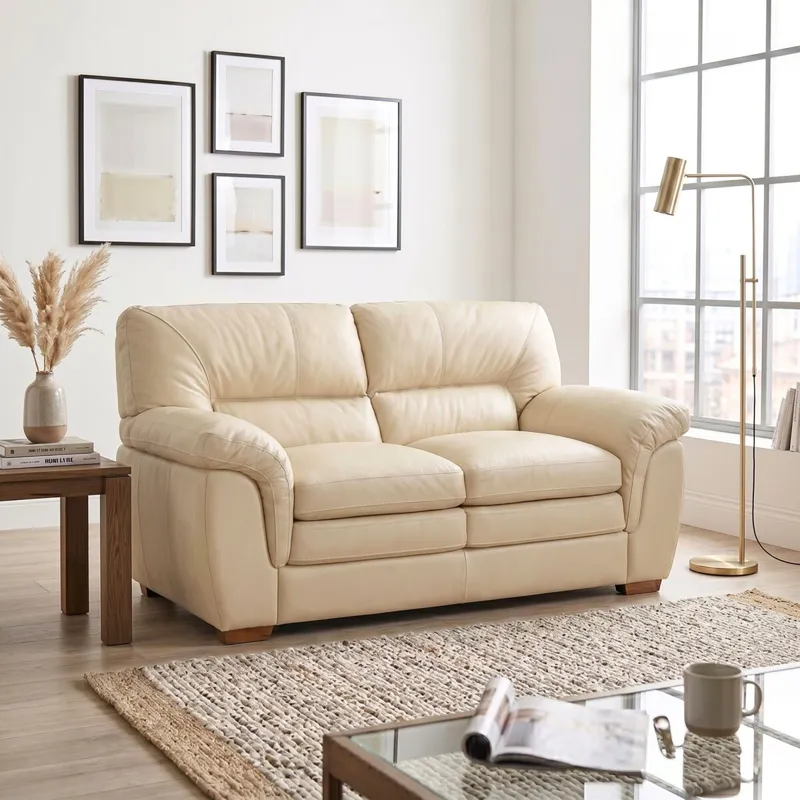 Sillon Livintus 2 Cuerpos Cuero Natural - Miel en Marrón - Sillones y sofás, Uruguay | Rústico Hogar