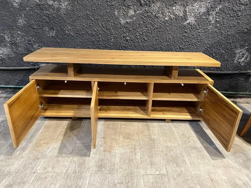 Rack Mueble Para Tv Ozark Esterilla 3 Puertas Madera Maciza A Elección en Madera natural, Uruguay | Ozark Home, vista 10