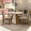 Juego De Comedor 4 Sillas Mesa Redonda Sillas Tapizadas en Blanco - Sillones y sofás, Uruguay | Soy Hogar, vista 3