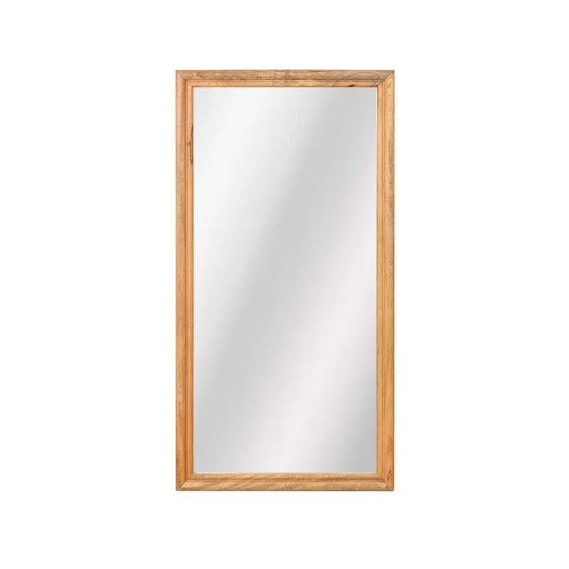 Espejo De Pared Madera-de-mango Marron Rectangular Genk en Marrón - Espejos, Uruguay | Divino