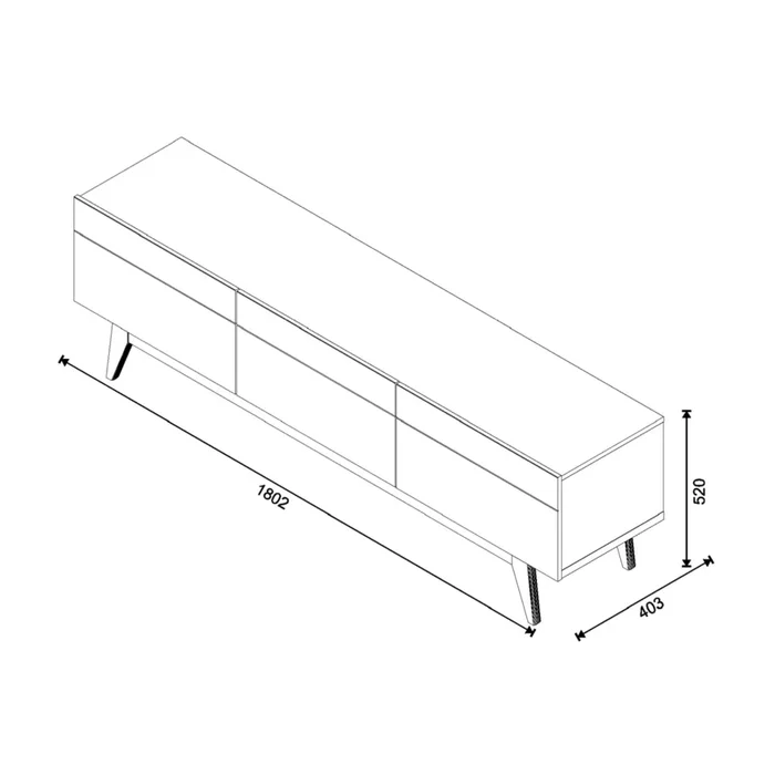 Rack para TV 1.8 - Línea Nevada - Blanco en Blanco - Muebles para TV, Uruguay | Ecowood, vista 4