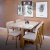 Mesa de Comedor Wood - 140 x90 con Vidrio - Off White y Natural en Blanco - Mesas de comedor, Uruguay | NYR, vista 2 de 3