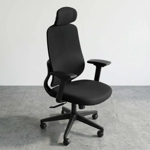 Silla De Oficina Malla Negro Damasco en Negro - Escritorios y sillas de escritorio, Uruguay | Divino