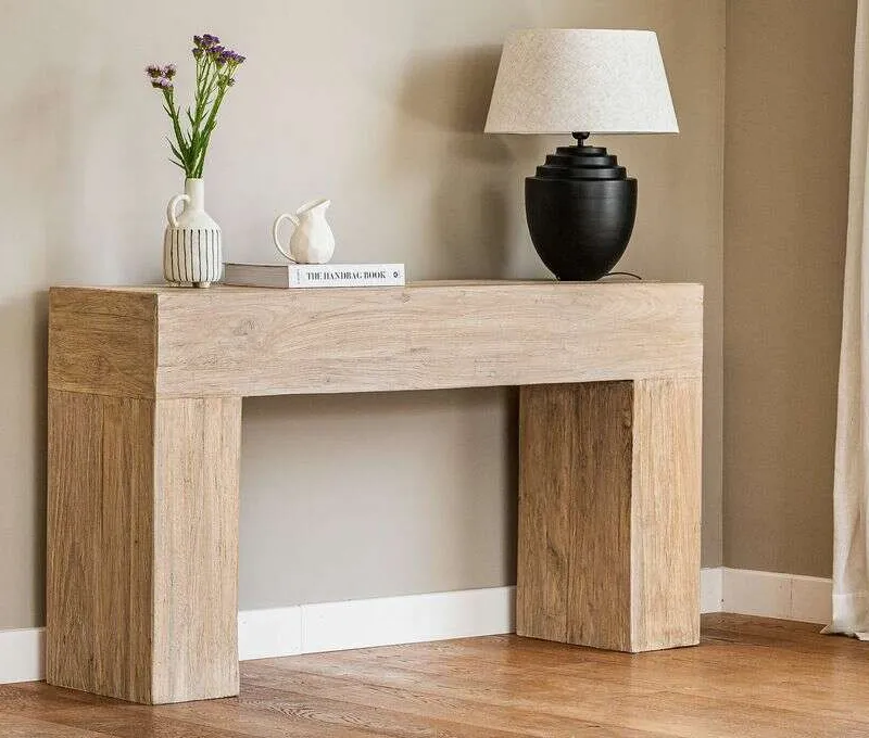 MESA DE ARRIMO / CONSOLA TAURET - 1.42 MTS en Madera natural - Bibliotecas, Uruguay | La Iberica