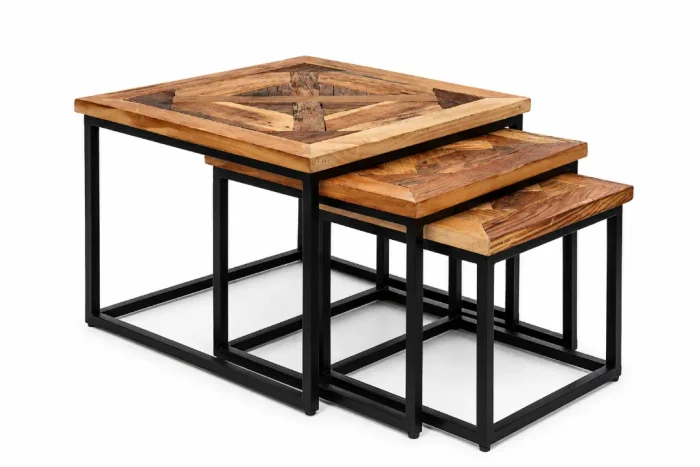 M195 Mesas Nido 60x60x45 en Madera natural - Mesas de living, Uruguay | Victoriana