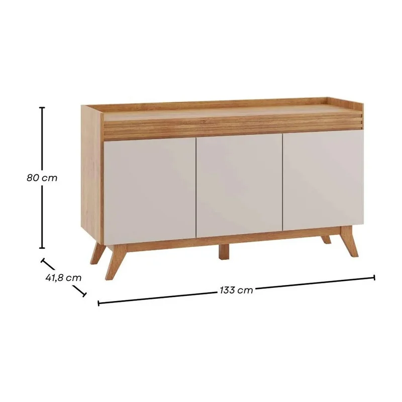 Aparador Buffet Living Recibidor 3 Puertas Con Patas en Madera natural - Muebles, Uruguay | Soy Hogar, vista 11