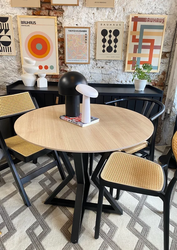 Mesa de Comedor Circular Louvre (90 cm) - Crudo en Blanco - Mesas de comedor, Uruguay | Berna Home, vista 6