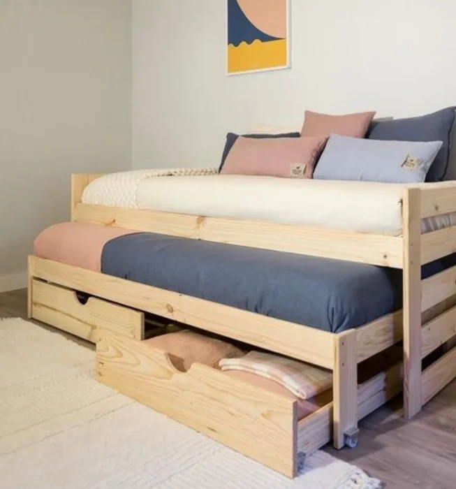 Cama Dalta en Madera natural - Dormitorio, Uruguay | Treehouse Deco
